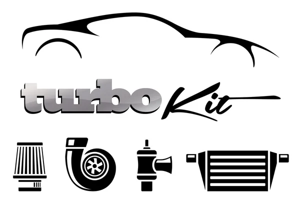 Kit Turbo de Modificação de Veículo — Vetor de Stock