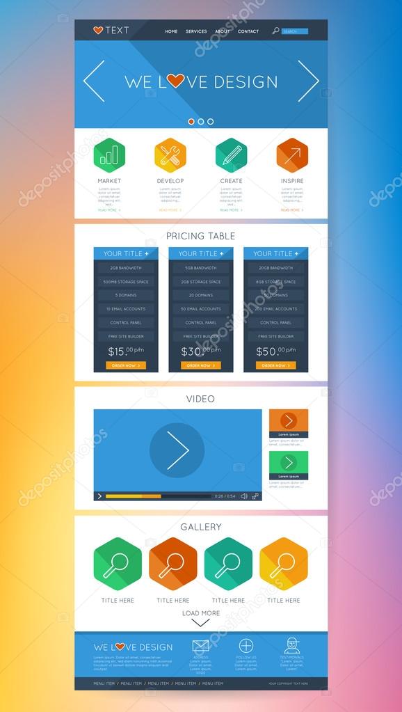 Colorful Flat UI Website Design