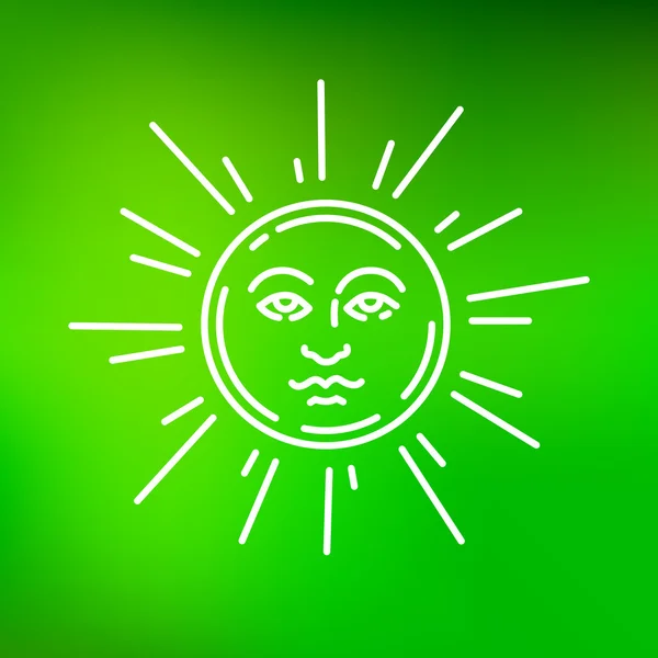 Sun with face icon — Stock Vector