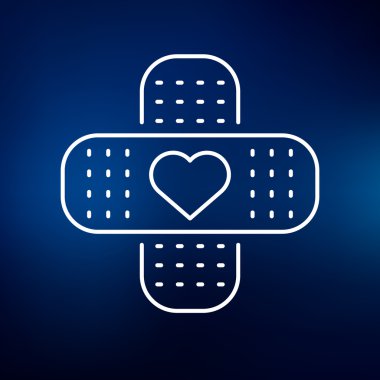 Band aid plaster icon with heart symbol