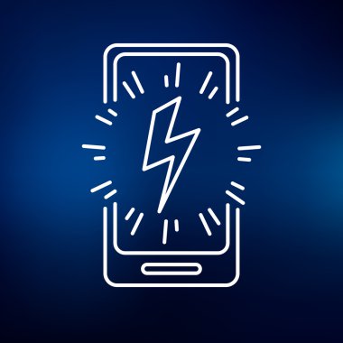 Smartphone lightning bolt flash power charge icon