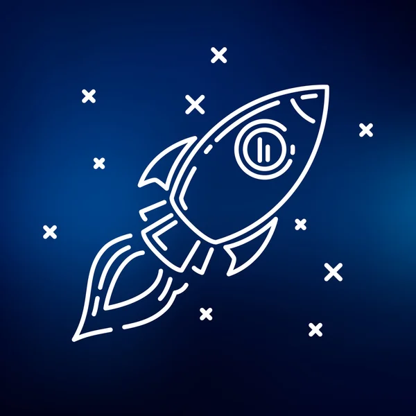 Conceptual rocket flying icon — Wektor stockowy
