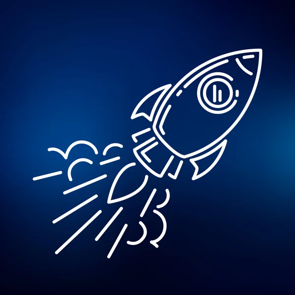 Conceptual rocket flying icon — Wektor stockowy