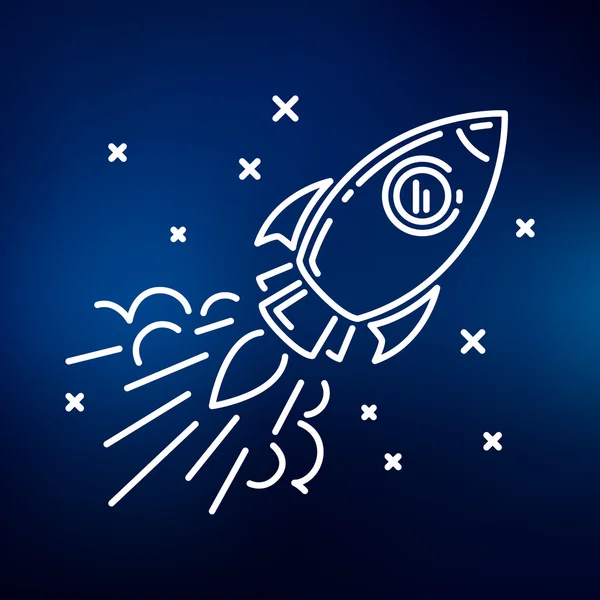 Conceptual rocket flying icon — Wektor stockowy