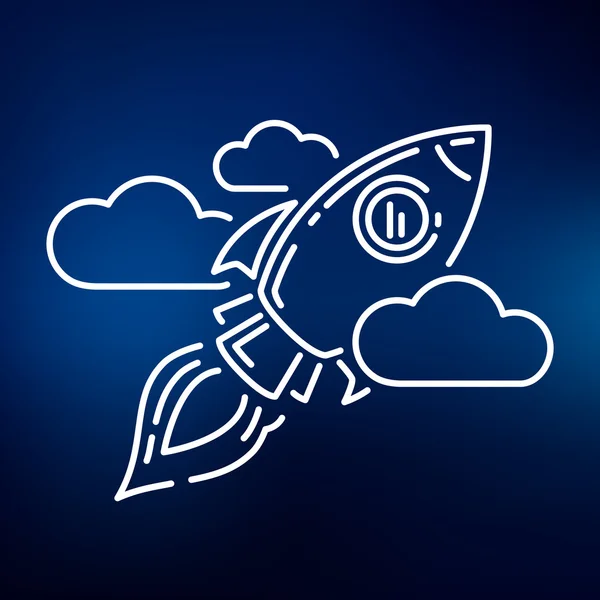 Conceptual rocket flying icon — Wektor stockowy