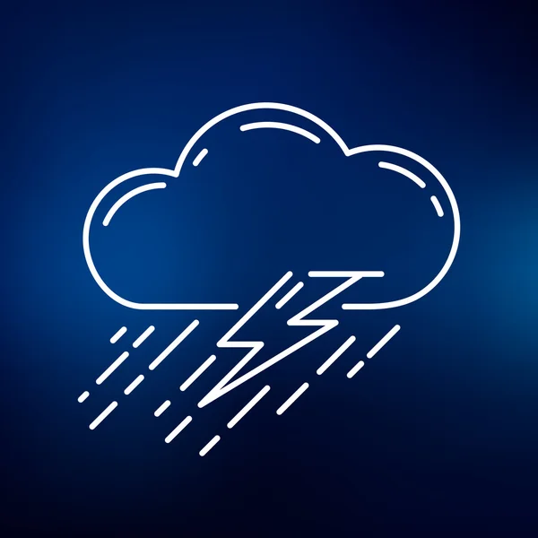 Cloud with rain and lightning thunderstorm icon — 스톡 벡터
