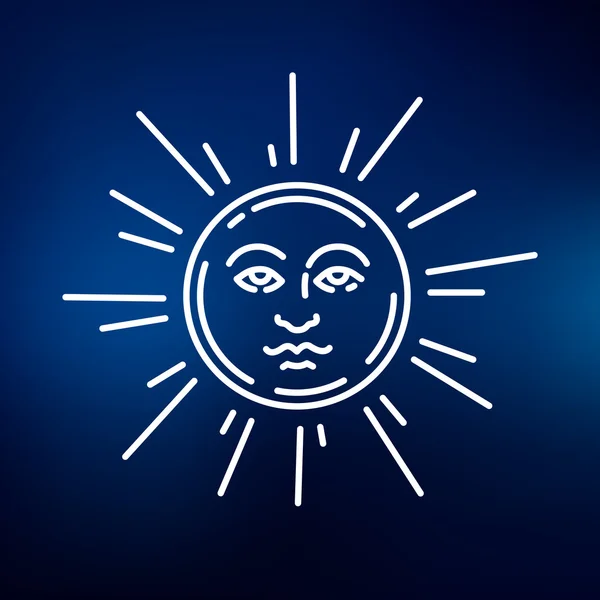 Soleil avec icône de visage — Image vectorielle