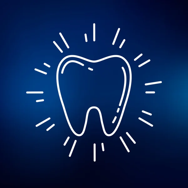 Healthy glowing tooth icon — Stock vektor