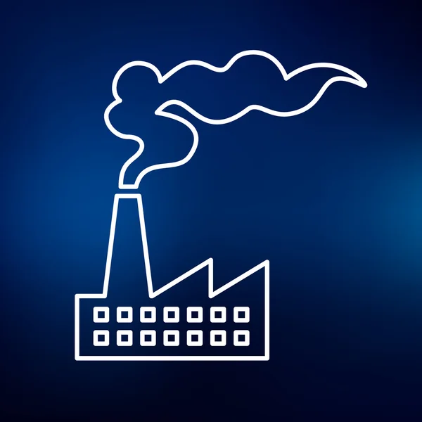 Industrial factory air pollution icon — Stock Vector