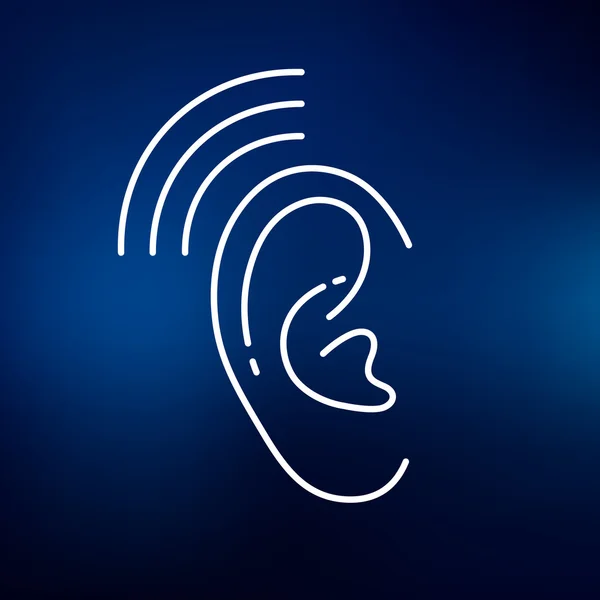 Ear hearing aid icon — Stok Vektör