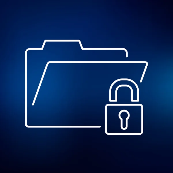 Secure folder with padlock icon — Stock Vector
