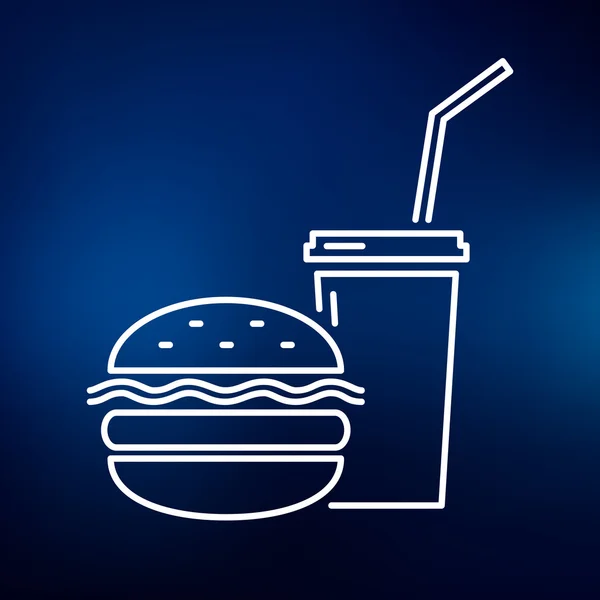 Hamburger and softdrink takeout icon — Stockový vektor