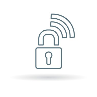 Secure wifi padlock sign clipart