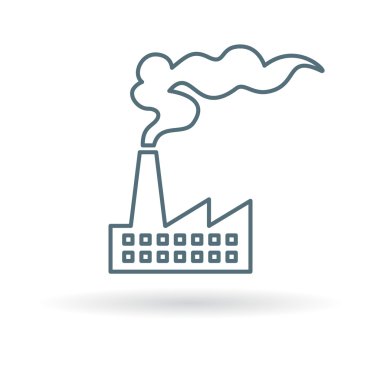 Industrial factory air pollution icon