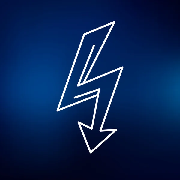 Icono de flash de flecha eléctrica del rayo — Vector de stock