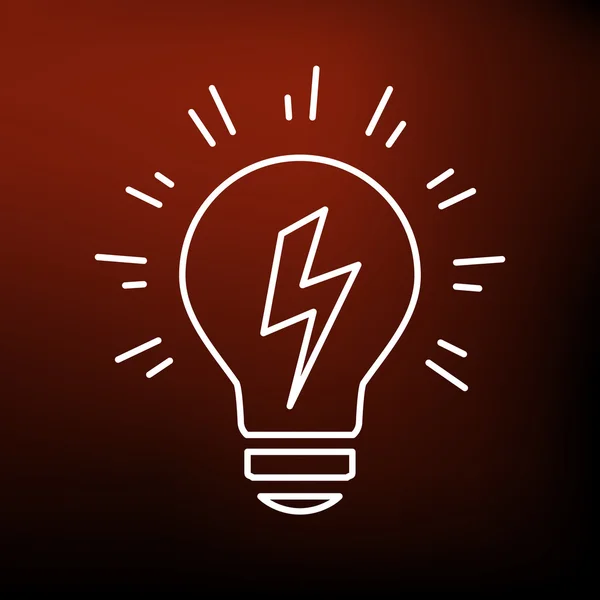 Icono de idea de bombilla conceptual con flash de perno eléctrico — Vector de stock