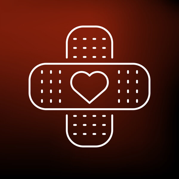 Band aid plaster icon with heart