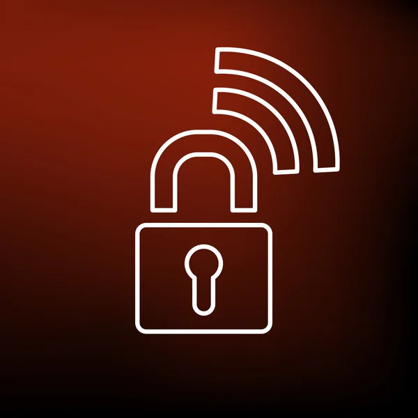 Secure wifi padlock icon — Διανυσματικό Αρχείο