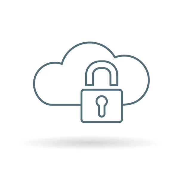 Cloud with padlock icon — Stock Vector