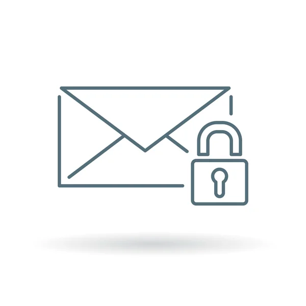 Email protégé avec signe de cadenas — Image vectorielle