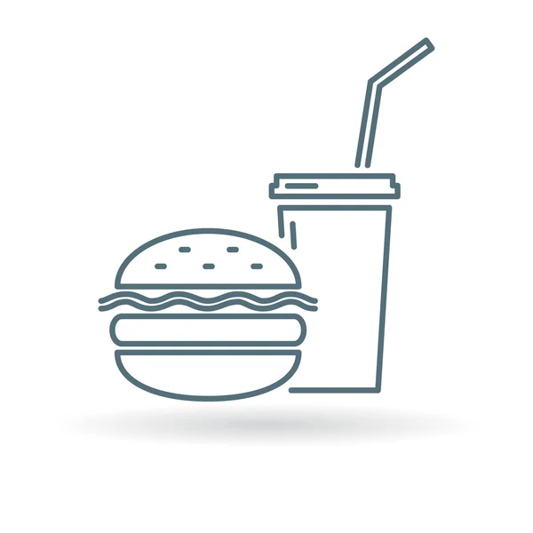 Hamburger and softdrink takeout icon — ストックベクタ