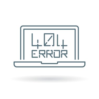 404 page not found error icon with laptop