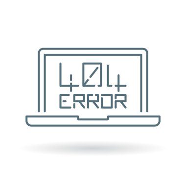 404 page not found error icon with laptop clipart