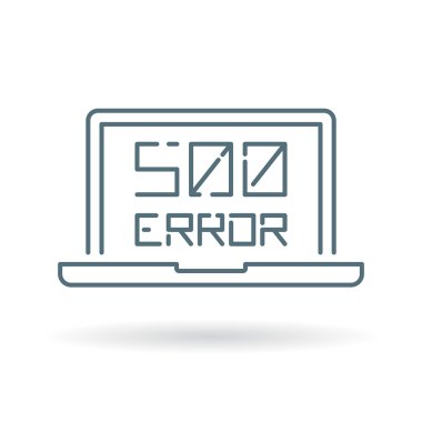 500 internal server error icon with laptop