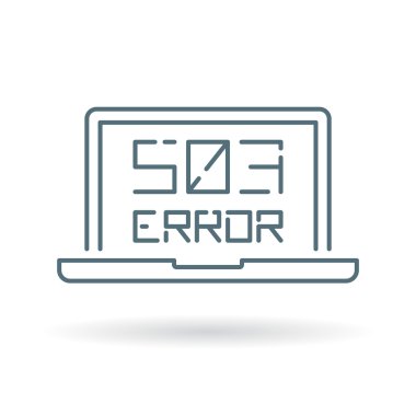 503 service unavailable error icon with laptop