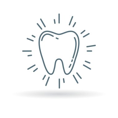 Healthy glowing tooth icon clipart
