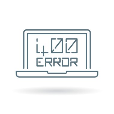 400 bad request error icon with laptop