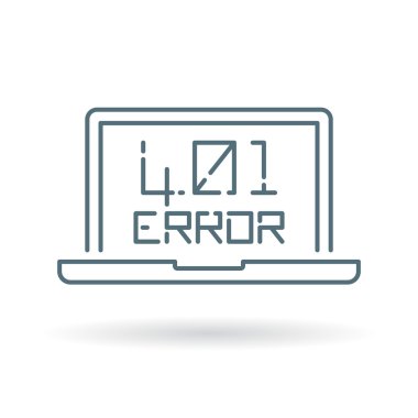 401 Unauthorized Error icon with laptop