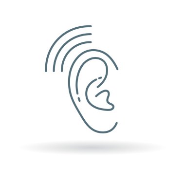 Ear hearing aid icon