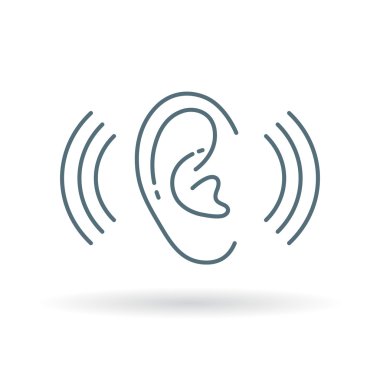 Ear hearing aid icon