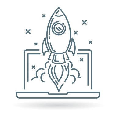 Conceptual rocket launch icon
