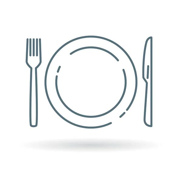 Plaque, couteau et fourchette icône — Image vectorielle