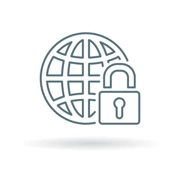 Secure globe with padlock icon — Stock Vector