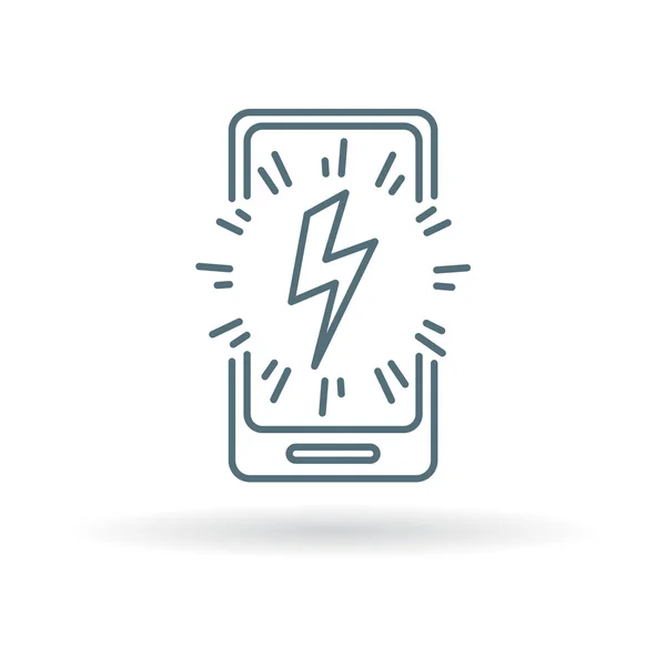 Smartphone power charge bolt icon — Wektor stockowy