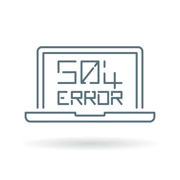 504 gateway timeout error icon with laptop — Stok Vektör