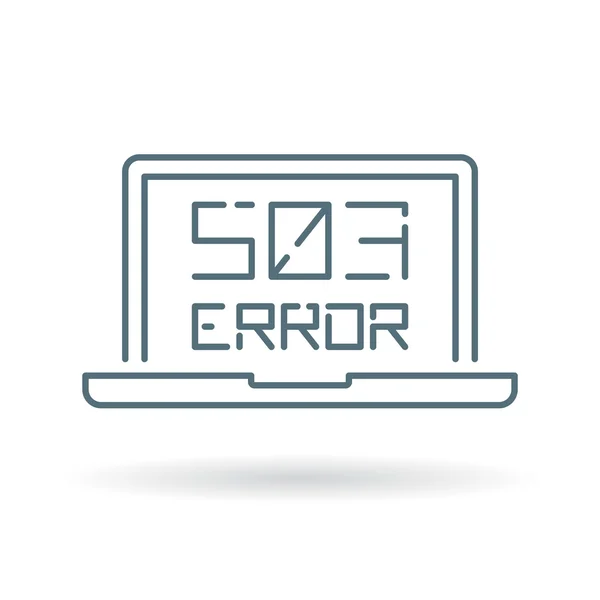 503 servicio no disponible icono de error con el ordenador portátil — Vector de stock