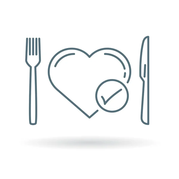 Conceito comer ícone saudável com coração — Vetor de Stock