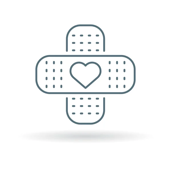 Bandaid plaster icon with heart — Stok Vektör