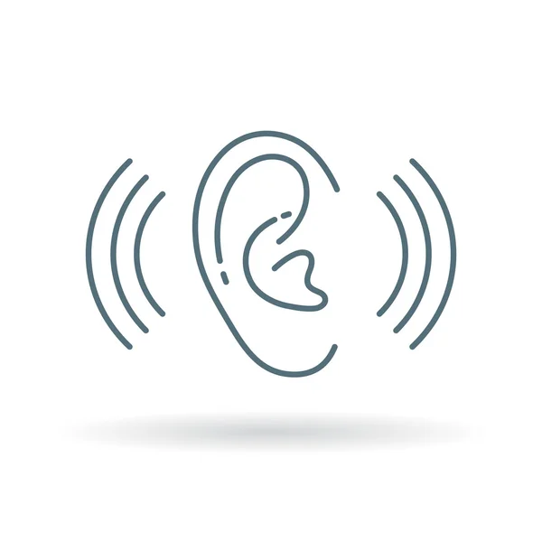 Ear hearing aid icon — Stok Vektör