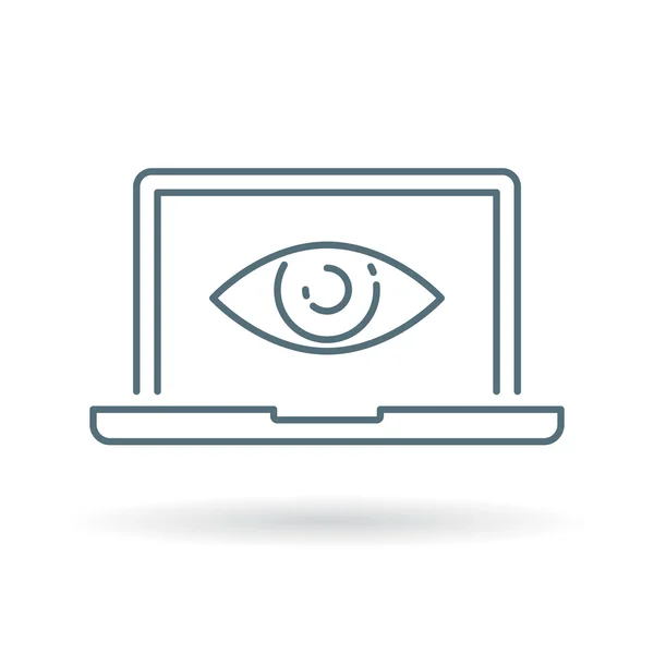 Ícone de olho de laptop — Vetor de Stock