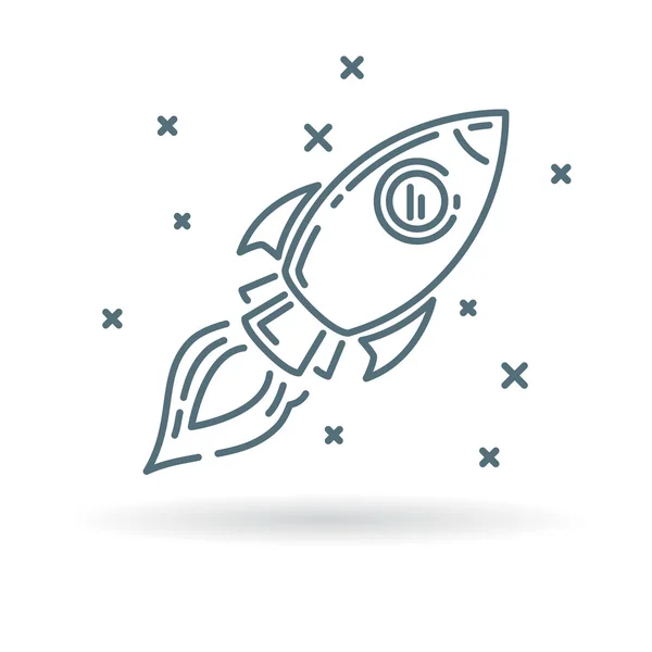 Conceptual rocket flying icon — Wektor stockowy