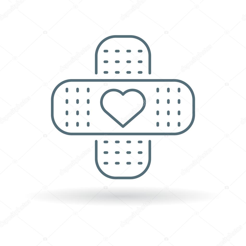 Bandaid plaster icon with heart