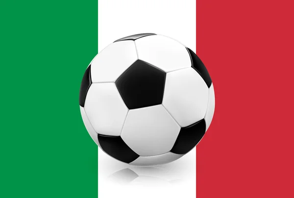 Fotbalový míč na italskou vlajkou — Stockový vektor