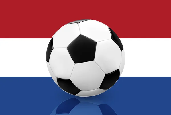 Futebol bola de futebol na bandeira dos Países Baixos —  Vetores de Stock