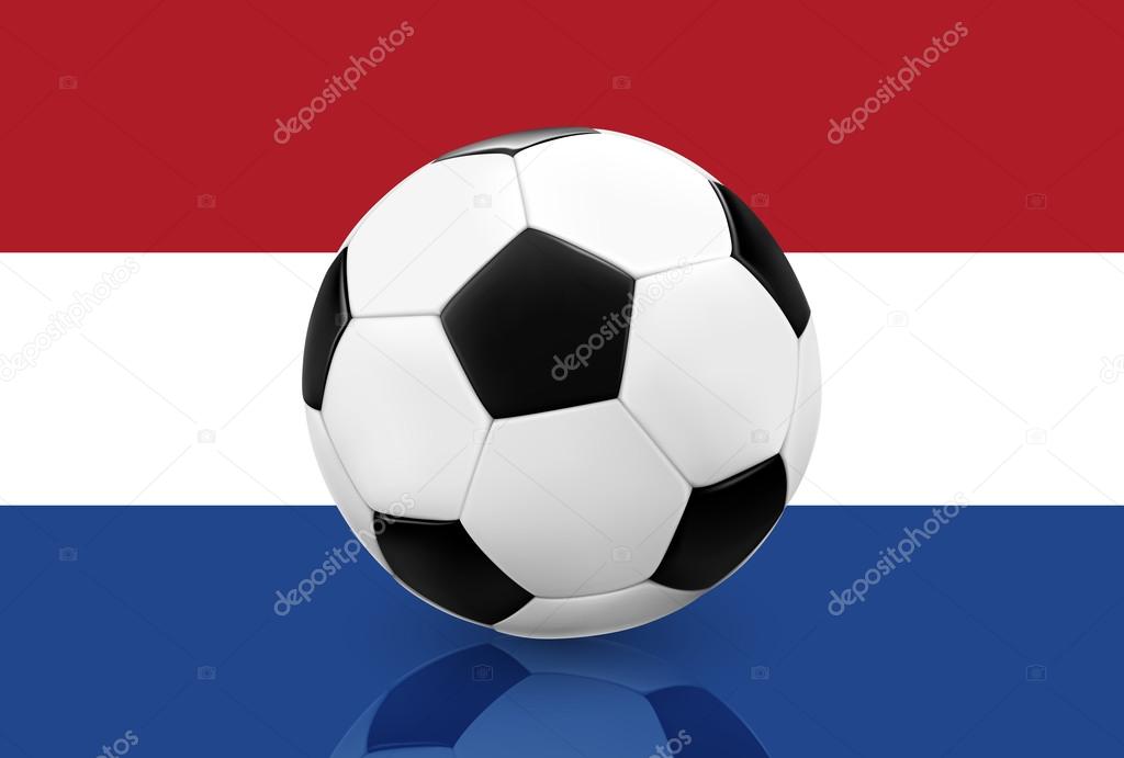 Soccer ball football on Netherlands flag