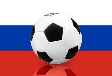 Soccer ball on Russian flag clipart